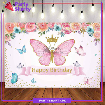 Butterfly Theme Panaflex backdrop For Butterfly Theme Birthday Decoration and Celebration